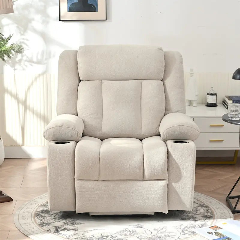 Elevated Recliner Chair for Seniors - Fabric Lift Chair with Extended Footrest, Dual Cup Holders, Side Pockets, and Remote Control - image 11