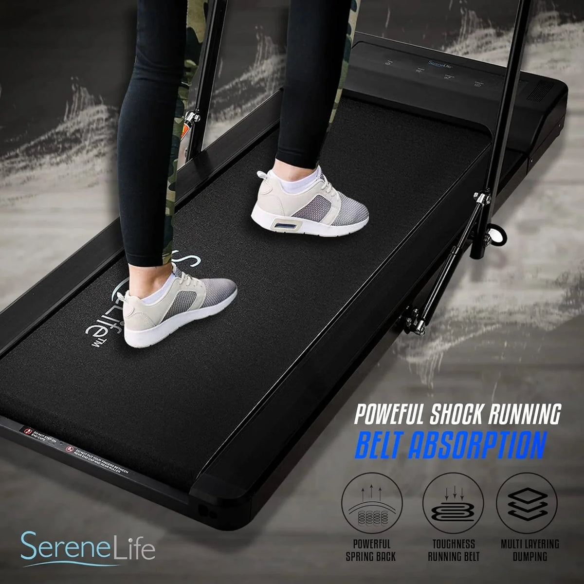 SereneLife Folding Treadmill - Foldable Home Fitness Equipment with LCD for Walking & Running - Cardio Exercise Machine - Preset and Adjustable Programs - Bluetooth Connectivity - image 14