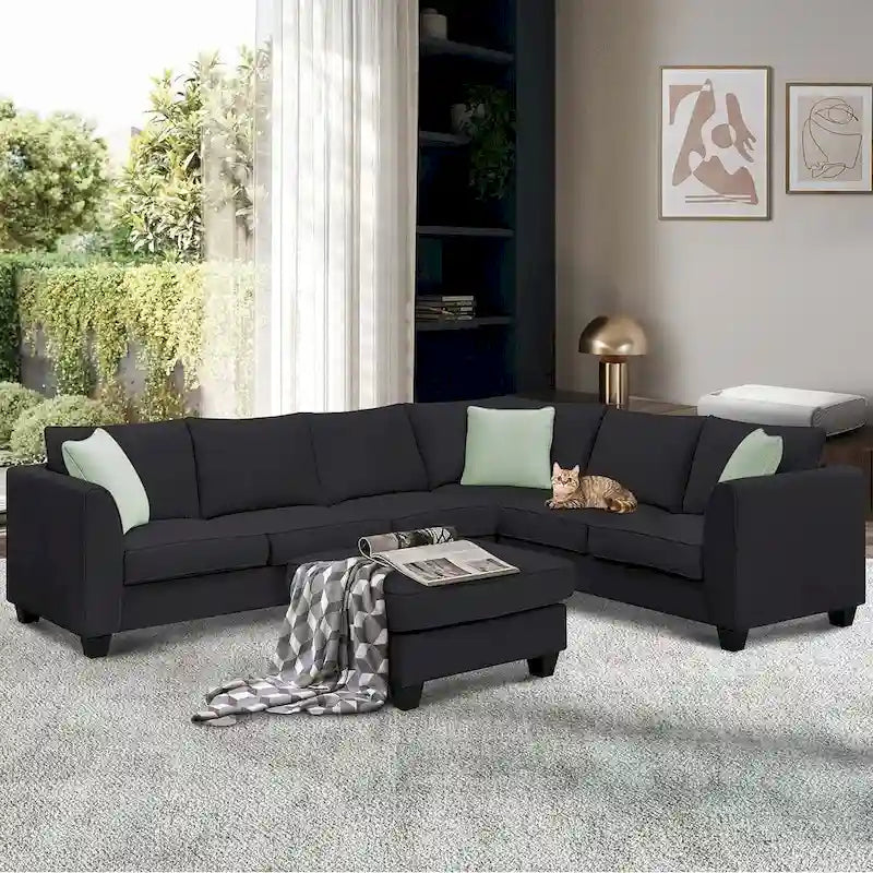 Versatile Reversible Sectional Sofa with Ottoman - Flexible Combination Module - image 1