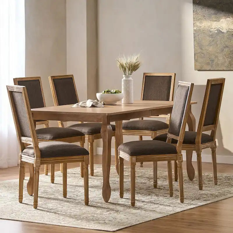 7-Piece French Country Dining Set with Butterfly Leaf Extension - image 7