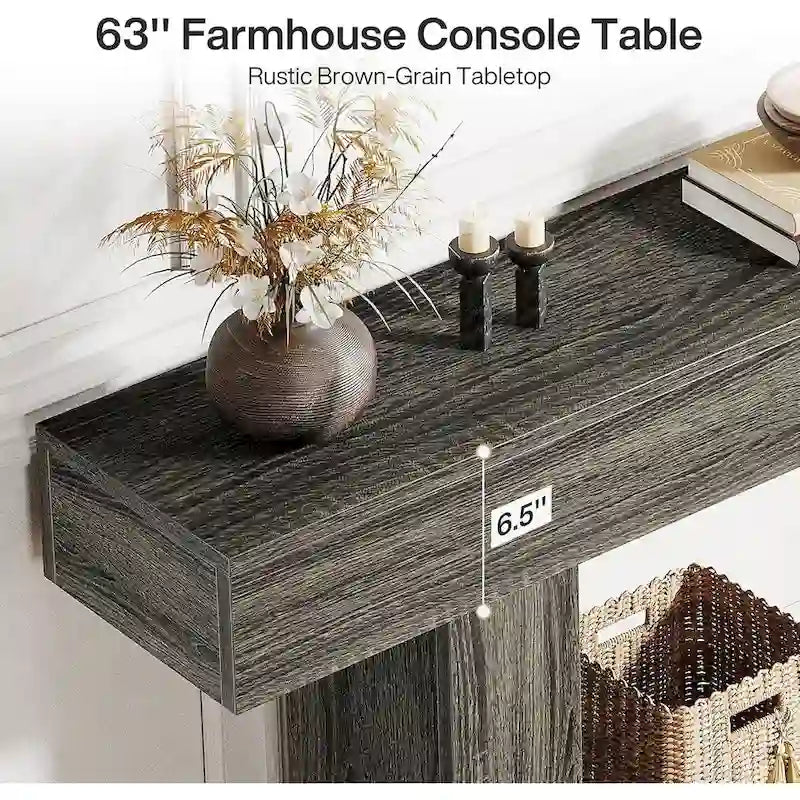 Rustic 2-Tier Entryway Table for Living Room, Hallway, and Foyer - image 23