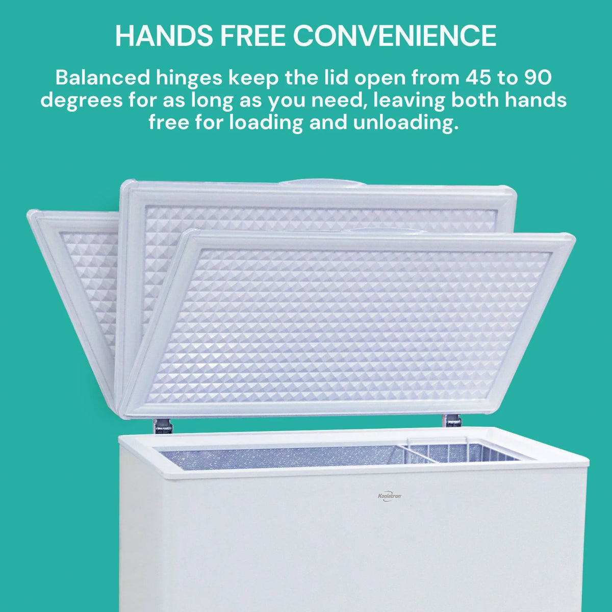 Koolatron Large Chest Freezer, 7.0 cu ft (195L),Manual Defrost Deep Freeze, Storage Basket, Space-Saving Flat Back, Stay-Open Lid, Front-Access Drain, White - image 6