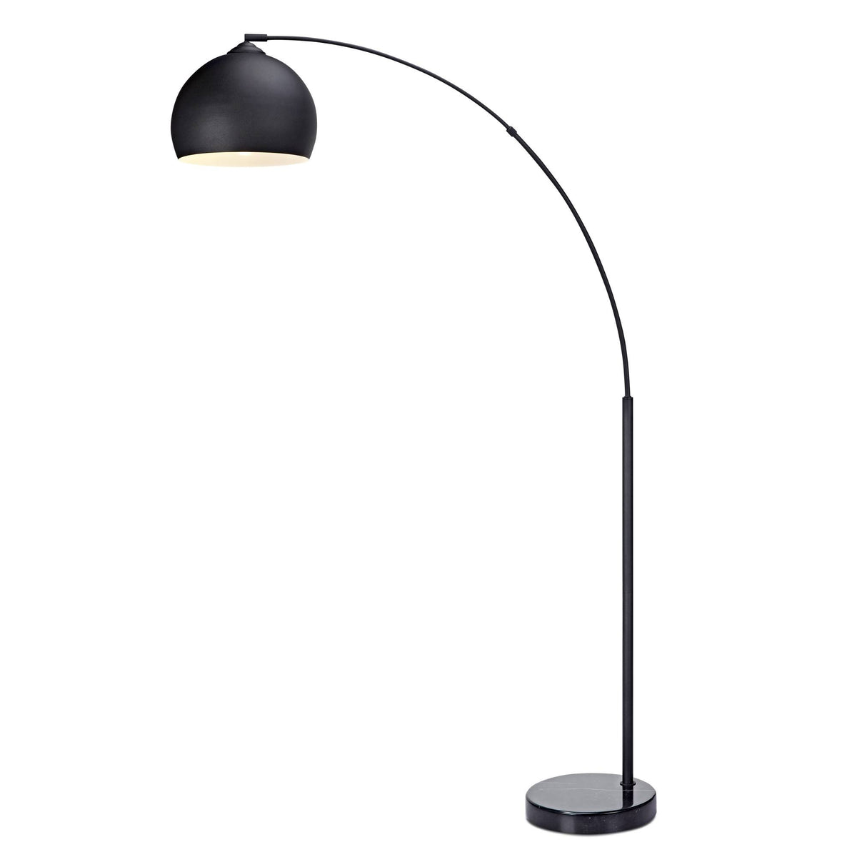 Versanora Arquer Black Marble Arc Floor Lamp - Black Shade - image 1