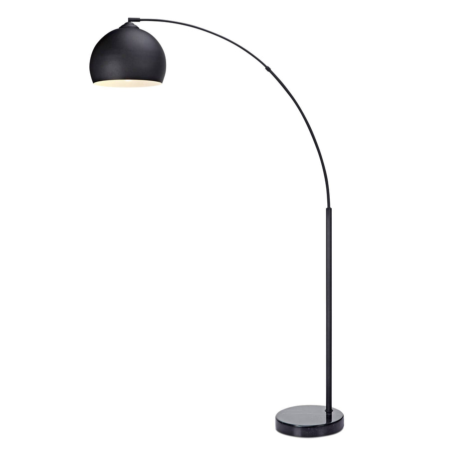 Versanora Arquer Black Marble Arc Floor Lamp - Black Shade - image 1