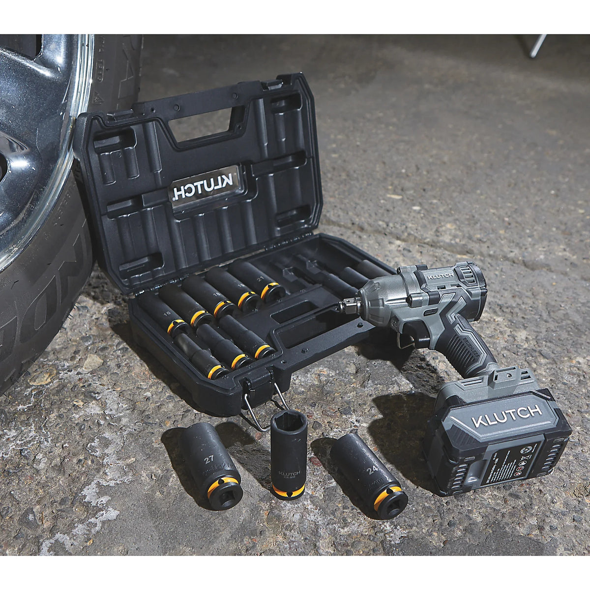 Klutch 1/2in. Impact Wrench, KLiQ 20V, 500 Ft./Lbs. Breakaway Torque, Brushless, Cordless, Bare Tool - image 9