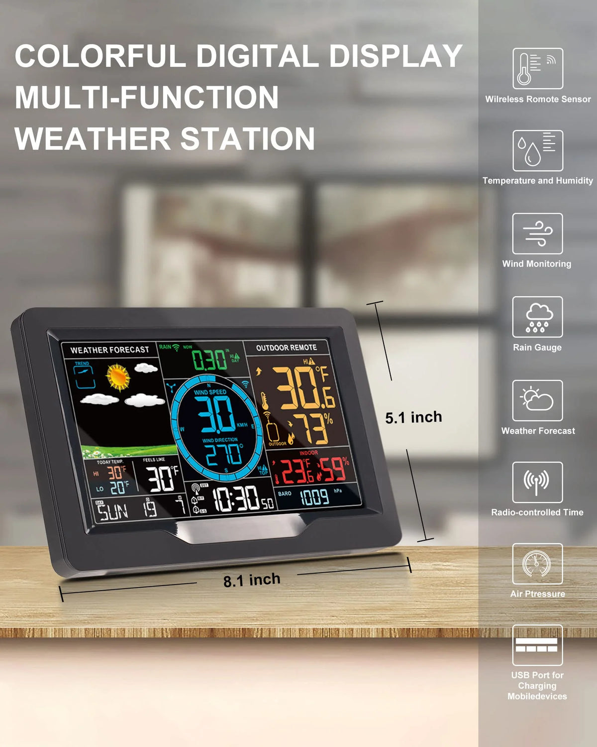 Professional Weather Station Wireless Indoor Outdoor Thermometer - image 7