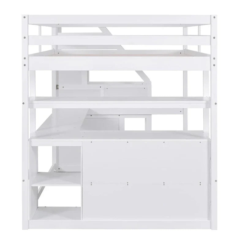 Merax Loft Bed with Integrated Desk and Storage Shelves - image 15