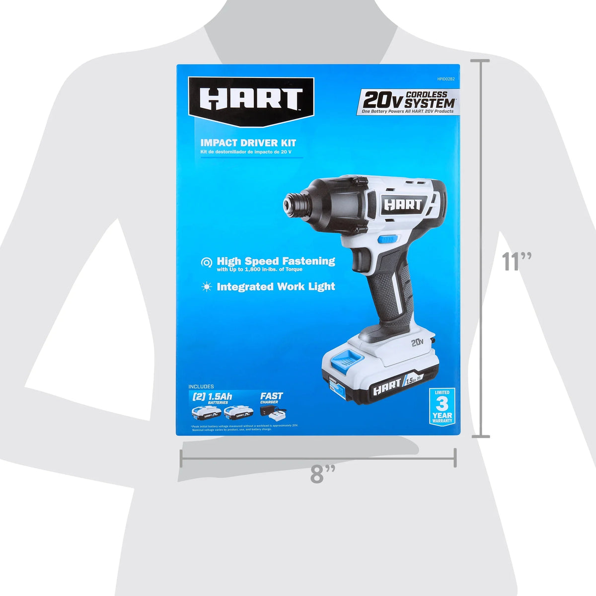 HART 20-Volt Cordless 1/4" Hex Chuck Impact Driver Kit, (2) 1.5Ah Lithium-Ion Batteries, Gen 2 - image 19