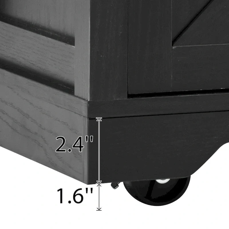 53.7-Inch Farmhouse Kitchen Island with Power Outlet, Featuring 2 Sliding Barn Doors and Drop Leaf Design - image 20