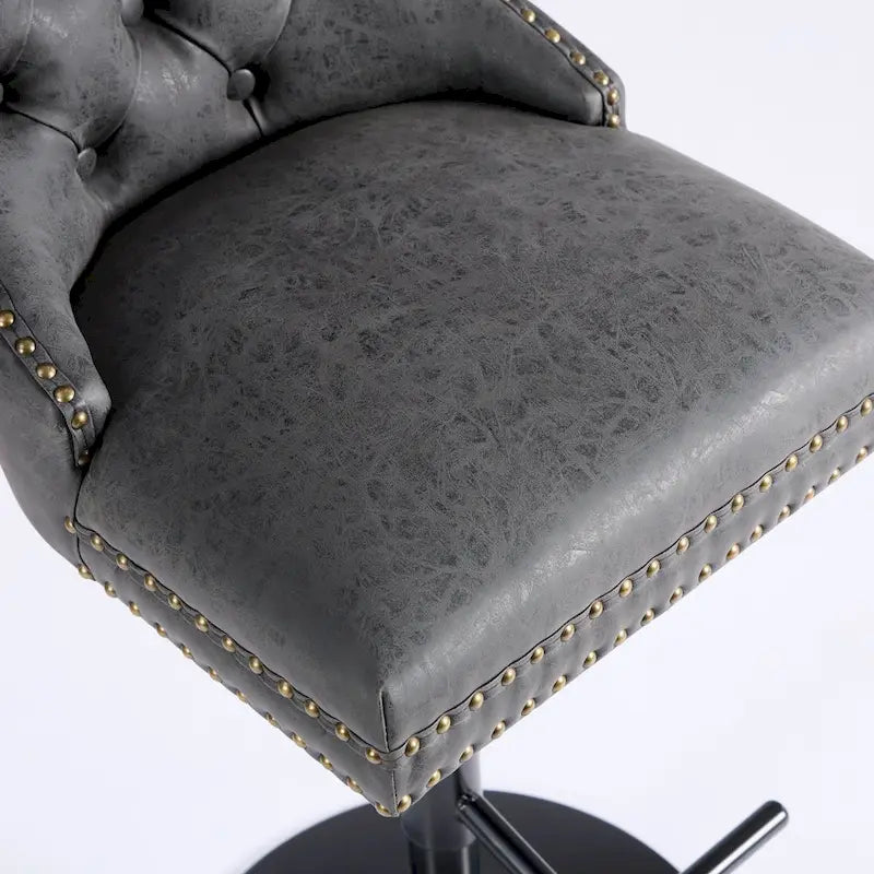 Contemporary Adjustable Thick Upholstered Swivel Counter Bar Stools - image 28
