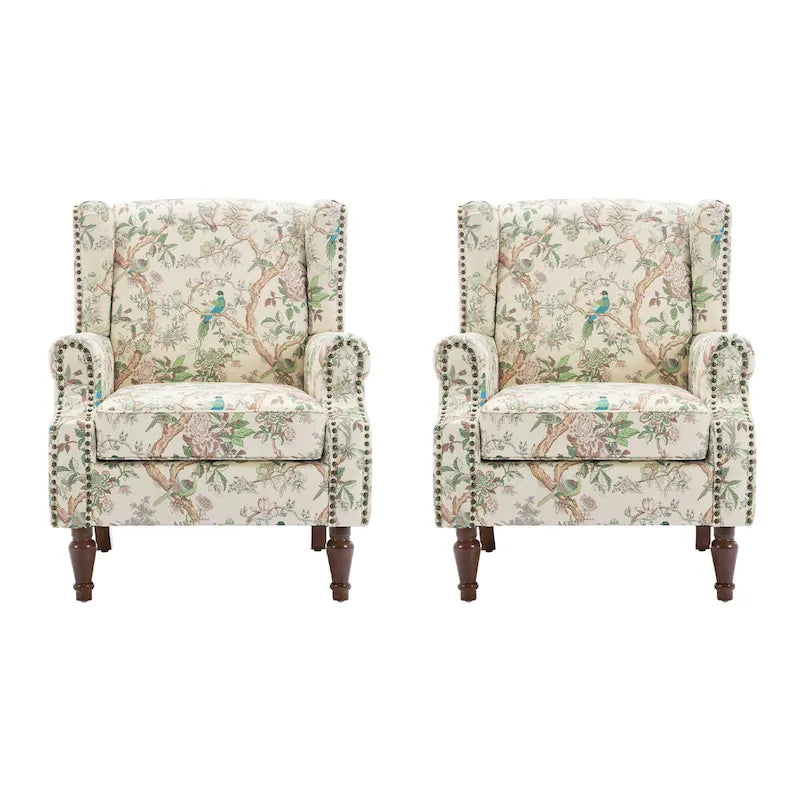 Pair of Stylish Upholstered Accent Chairs with Patterns for Living Room - image 45