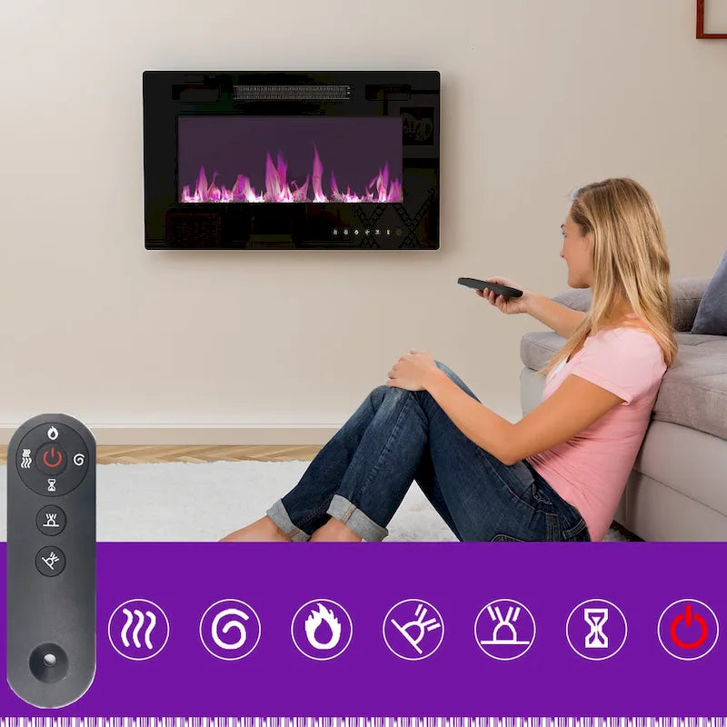 Remote-Controlled Electric Fireplace TV Stand Entertainment Center - image 21