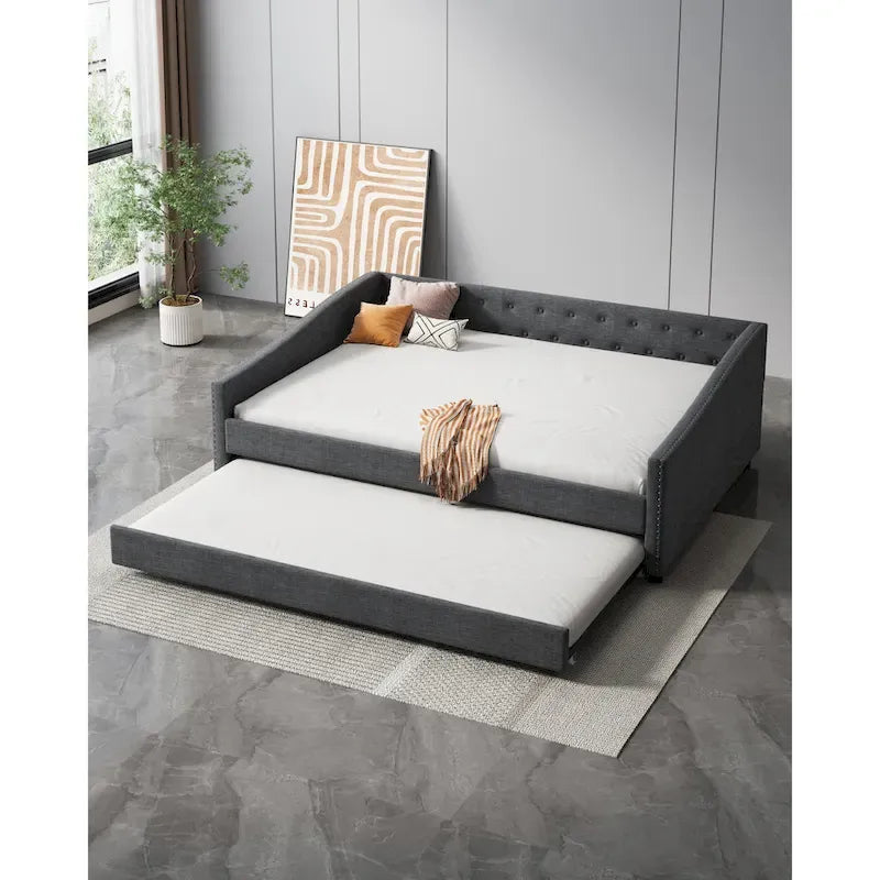 Christopher Knight Home Bennett Tufted Daybed Sofa with Storage Drawers and Stylish Curved Arms - image 1
