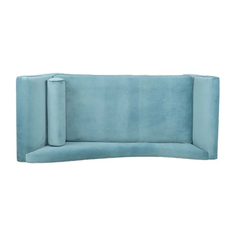 Upholstered Indoor Chaise Lounge Chair with Scroll Arms, Reclining Feature, Rolled Accent Pillow, and Sturdy Solid Wood Legs - image 11