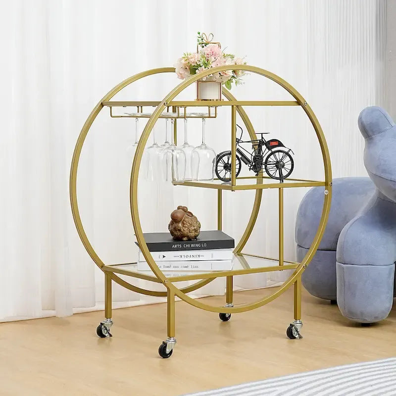 Chic Mobile Bar Cart - Elegant Drink Cabinet for Home & Entertaining - image 8