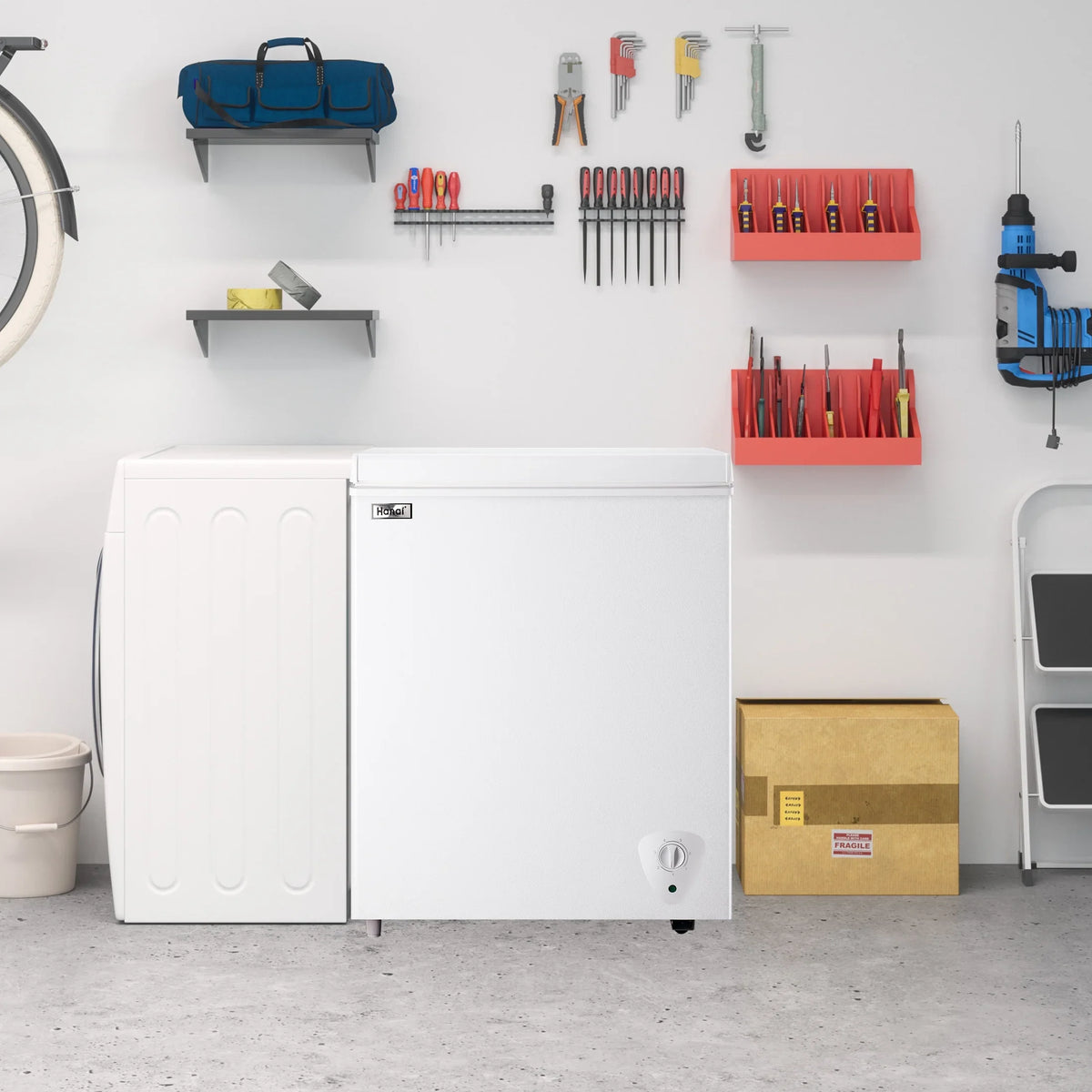 5.0 Cubic Chest Freezer - Compact Deep Freezer with Top Open Door and Removable Storage Basket, 7 Gears Temperature Control, Energy Saving - image 7