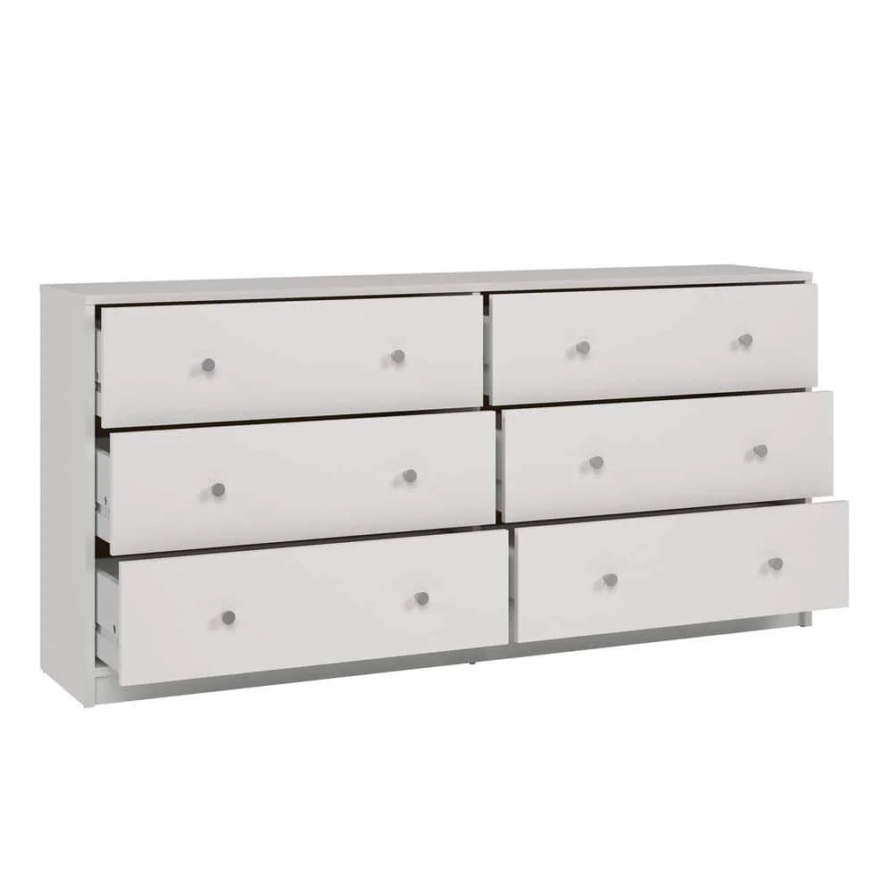 Portland 6-Drawer Double Dresser in White 26.89 in. H x 56.34 in. W x 12.46 in. D - image 5