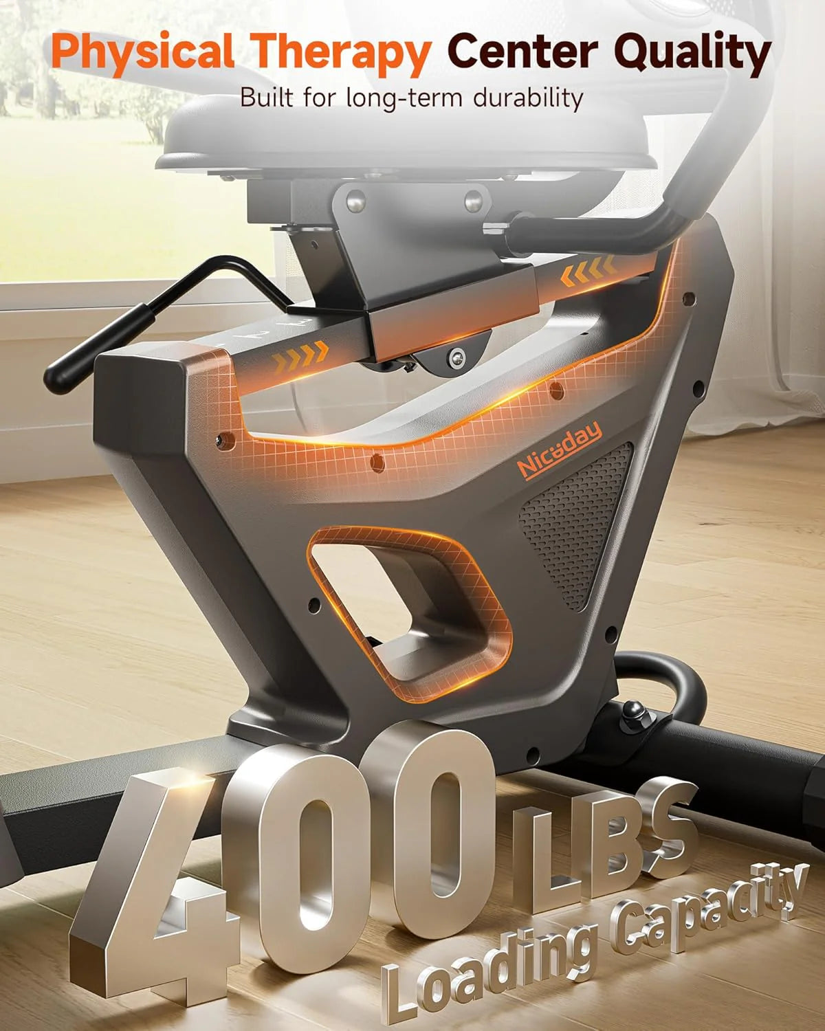 Niceday Recumbent Exercise Bike 400lbs App LCD Heart Monitor - image 5