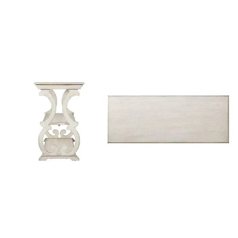 Scroll Design Sofa Table with 2-Tier Shelves - image 3