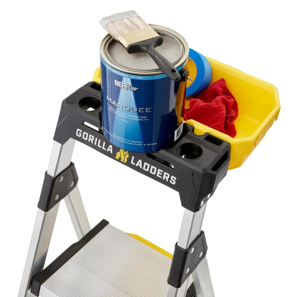Gorilla Ladders Removable Dual Platform Heavy Duty Ladder with Project Bucket, 5.5 Ft, Aluminum, Multicolor - image 10