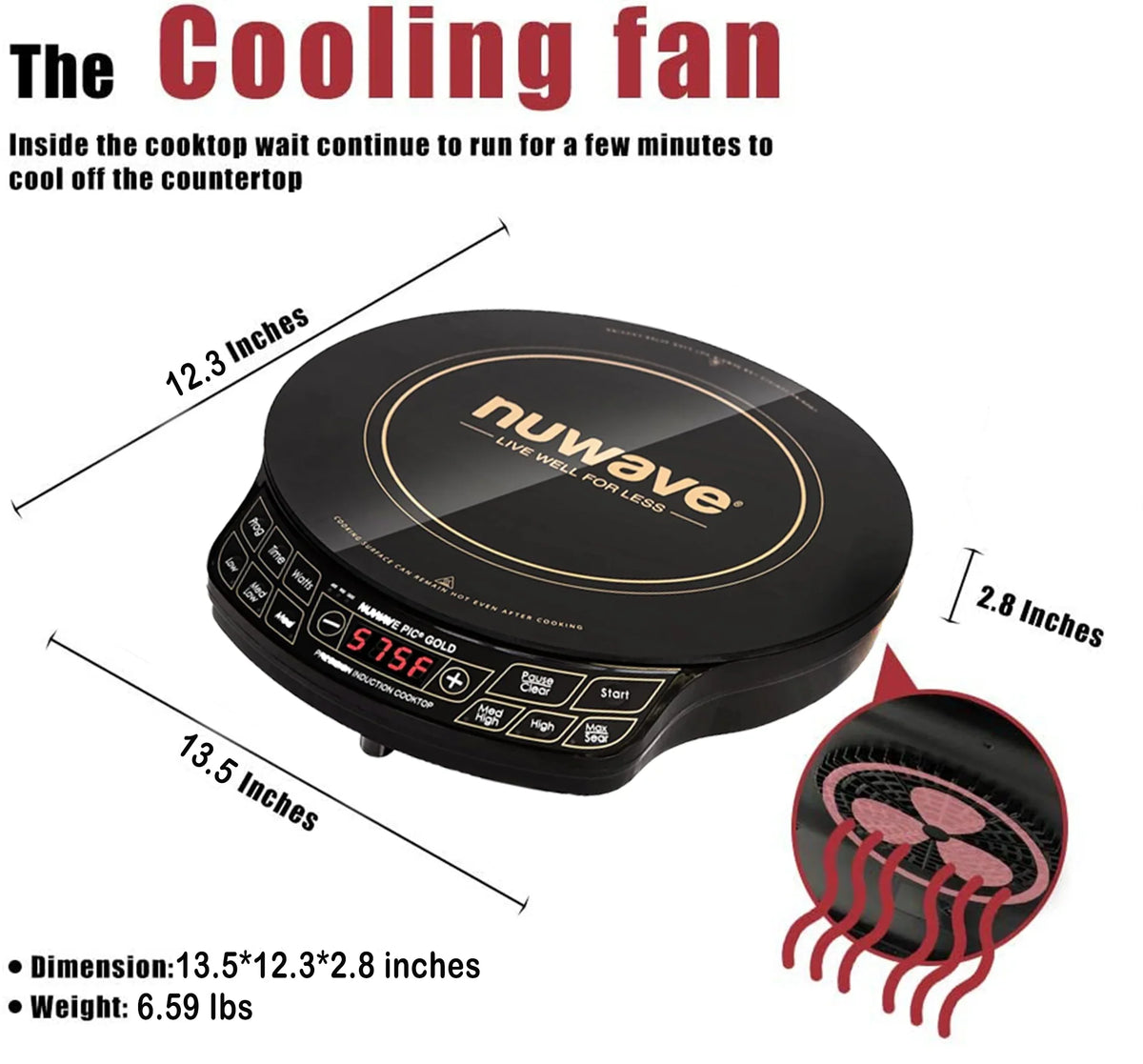 NuWave Electric Double Induction Cooktop 8- Portable Ultrathin with Sensor Touch Precision Induction Cooktop Burner, Home - image 13