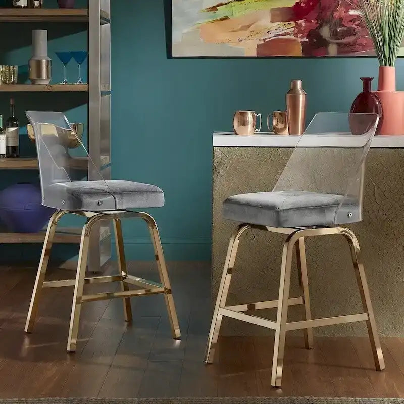 iNSPIRE Q Bold Lennox Velvet Counter Height Stools - Set of 2 - image 2