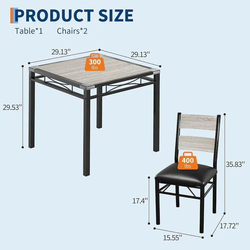 5-Piece Dining Table Set for 4 – Space-Saving Kitchen Set with Upholstered Chairs - image 22