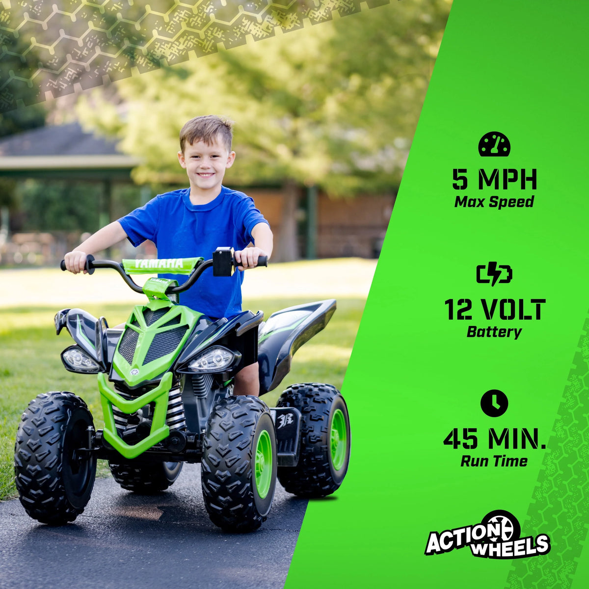 Yamaha 12V Raptor ATV Powered Ride-on for Boys & Girls, Ages 3+, up to 5 MPH - image 2