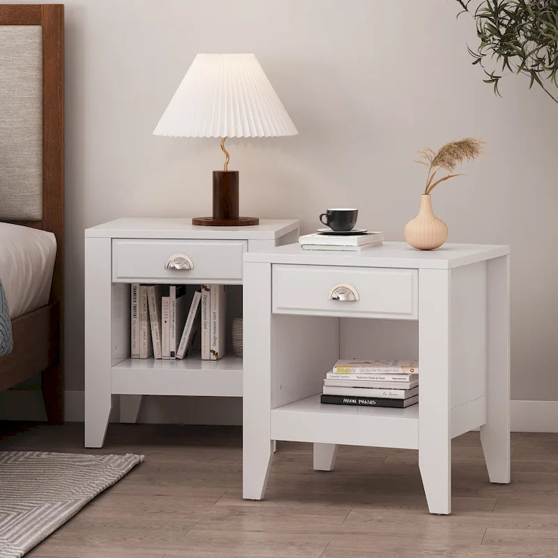 Set of 2 Foisy Faux Wood Nightstands with Drawer by Christopher Knight Home - image 2