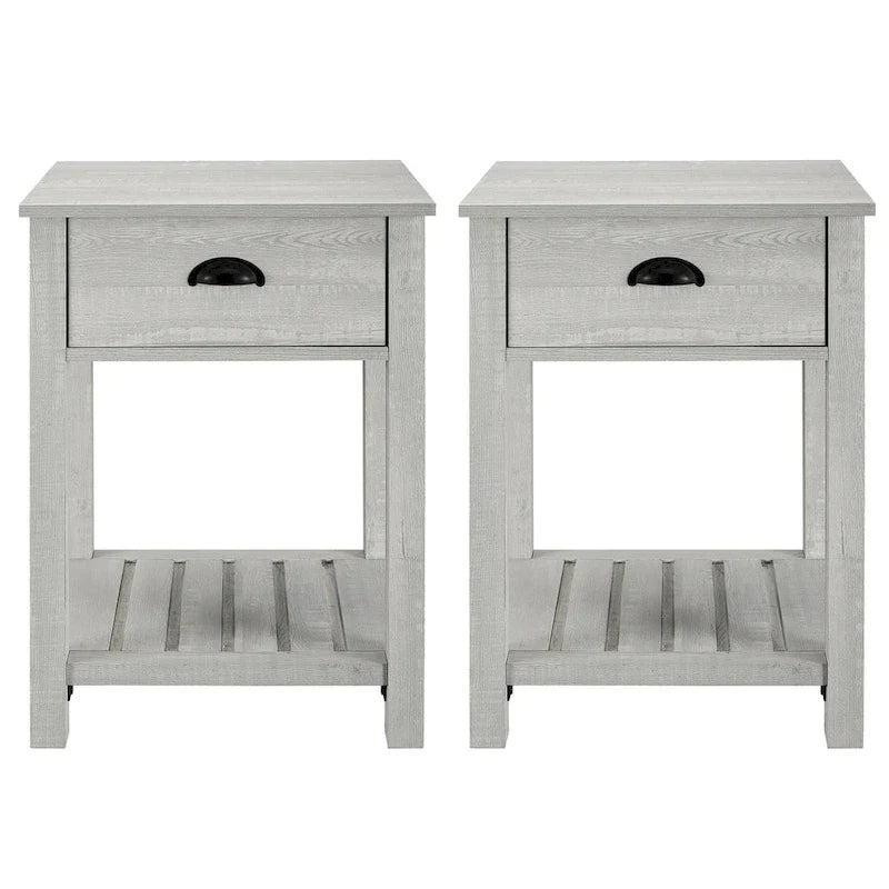Set of 2 Middlebrook Farmhouse Nightstands with One Drawer - image 12