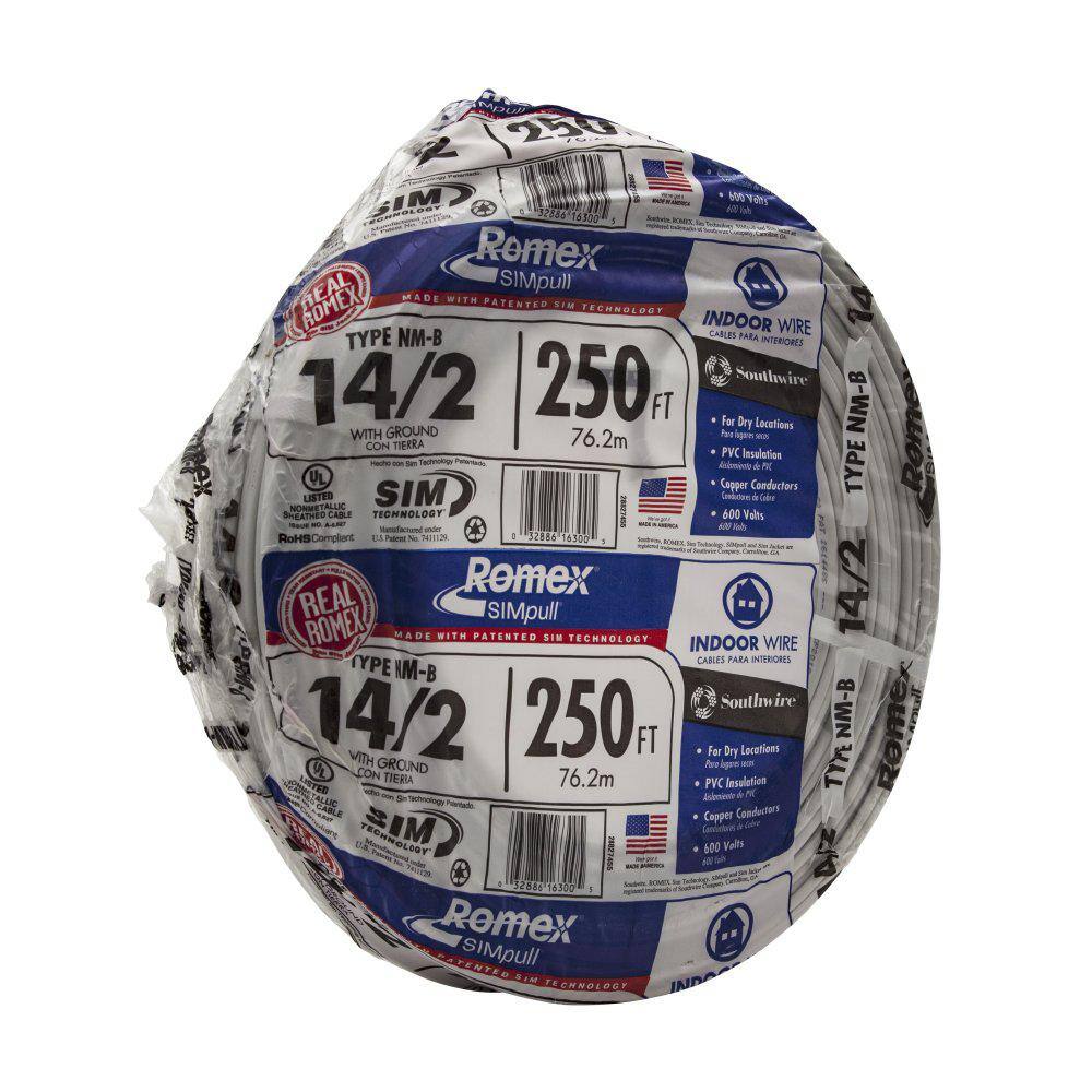 Southwire 250 ft. 142 Solid Romex SIMpull CU NM-B WG Wire 28827455 - image 4