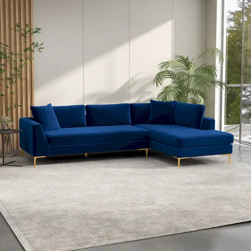 Mae Velvet Corner Sectional Sofa in Mid-Century Modern Style - image 10