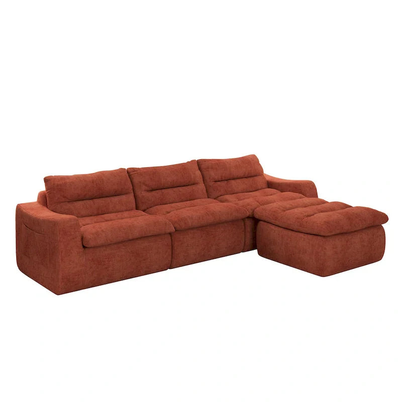 116.26 Modular Foam L-Shaped Sofa - Versatile Free Combination, No Assembly Required & Ergonomic Support (Available in 4 or 6-Seater) - image 5