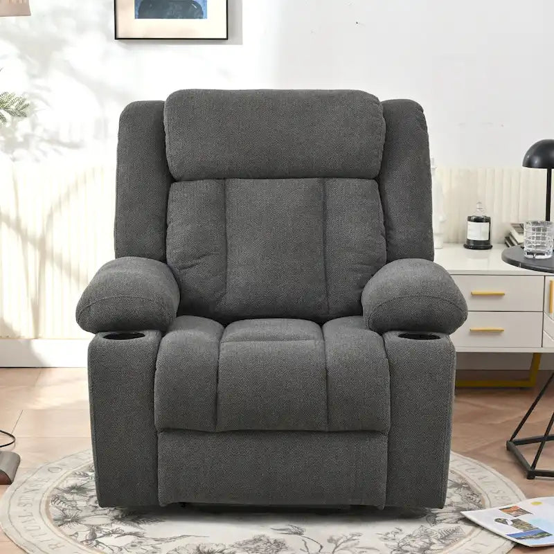 Elevated Recliner Chair for Seniors - Fabric Lift Chair with Extended Footrest, Dual Cup Holders, Side Pockets, and Remote Control - image 21