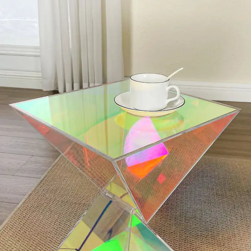 Contemporary Acrylic Accent End Table for Outdoor Use - Dimensions: 18.11"H x 12.6"W x 12.6"L - image 20
