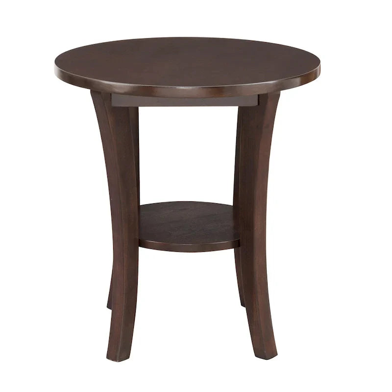 Round Side Table with Shelf and Solid Wood Construction - image 15