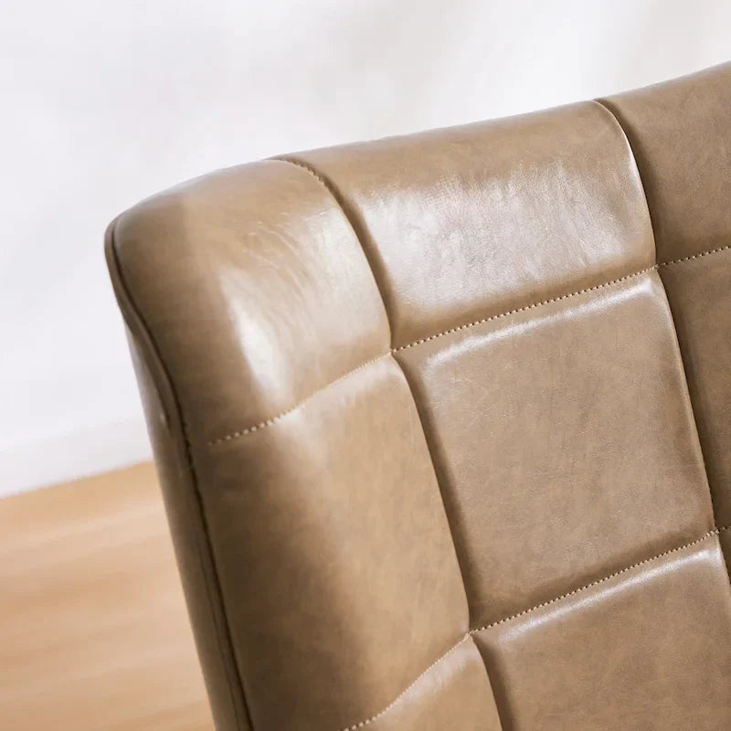 Set of 2 High-Back Tufted Accent Chairs in Cream, Brown, and Taupe - image 14