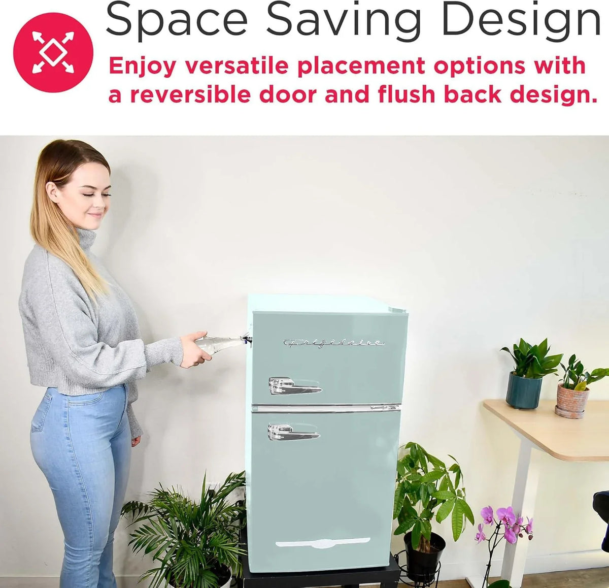 Frigidaire Retro Mini Fridge with Freezer Side Bottle Opener-Small 2 Door Refrigerator Office Bar - image 8