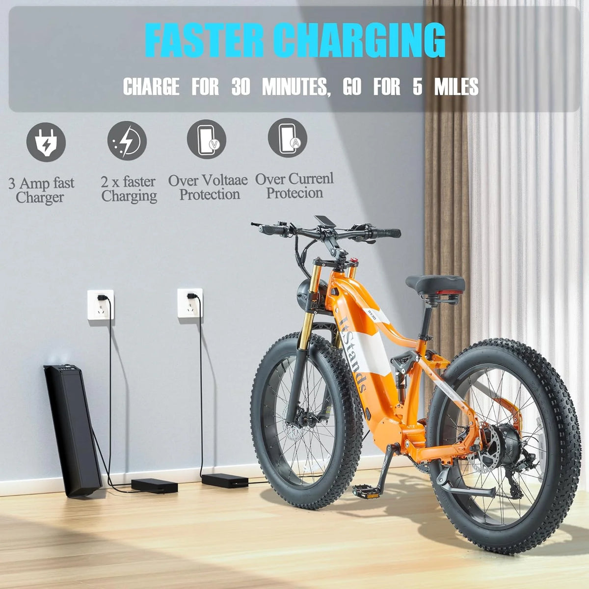 Electric Bike for Adults 26'', 1000W E - Mountain Bike 48V 30/20ah UL2849 Removable Battery, Fat Tire Ebike up to - image 40