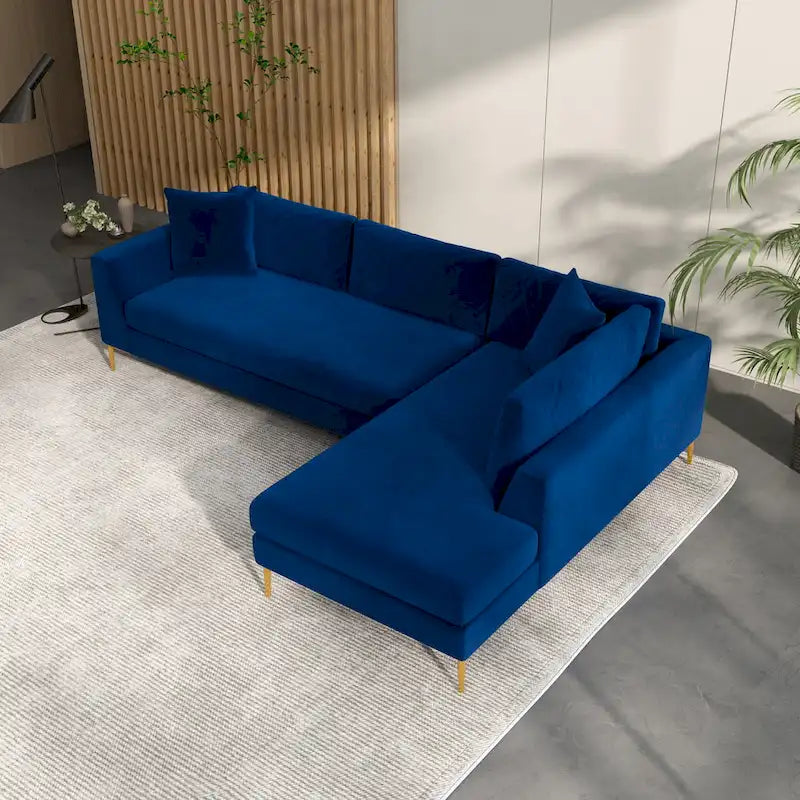 Mae Velvet Corner Sectional Sofa in Mid-Century Modern Style - image 11