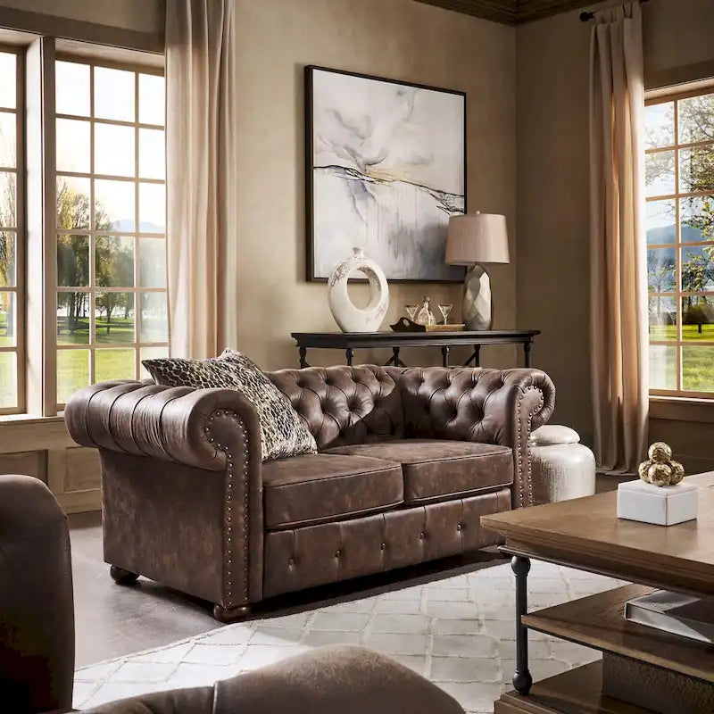 iNSPIRE Q Artisan Knightsbridge Tufted Chesterfield Loveseat - image 1