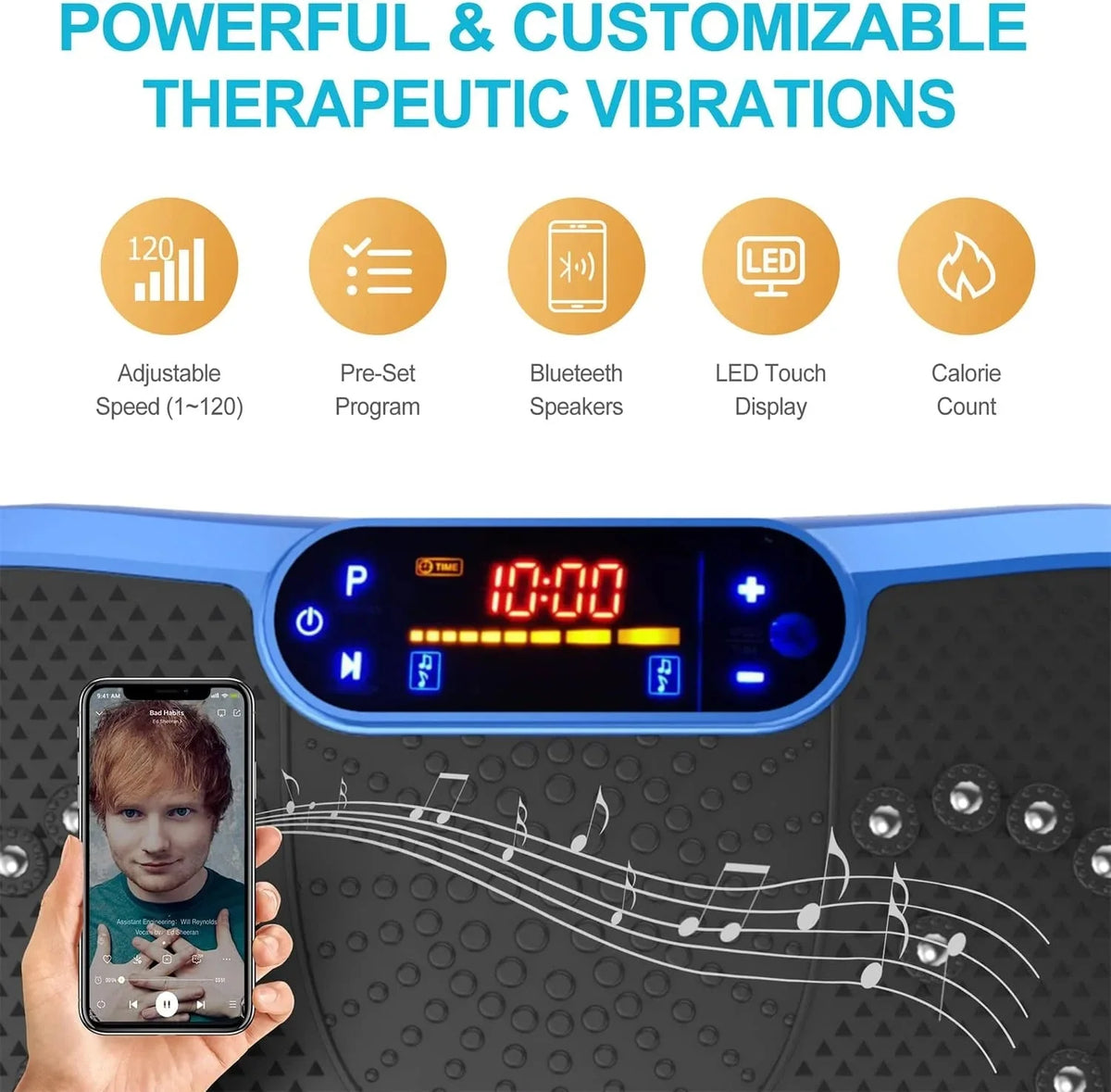 Vibration Plate Fitness Platform Exercise Machine Vibrating Lymphatic Drainage Shaking Full Body Shaker Workout Vibrate Stand Shake Board Sport Gym for Weight Loss Fat Burner for Women Men - image 17