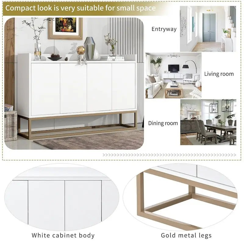 47.2-Inch Modern Sideboard/Buffet with Spacious Table and Four Doors - image 28