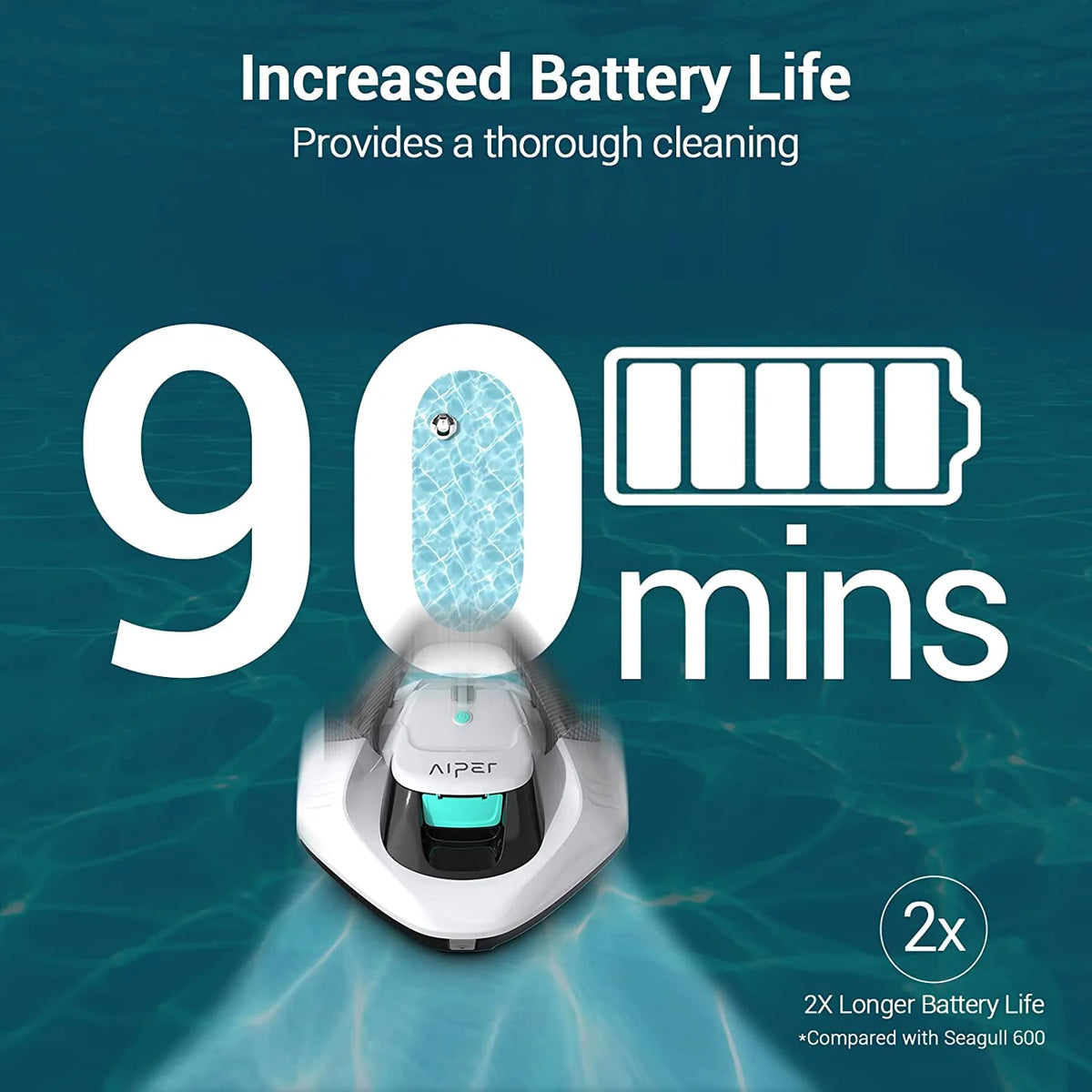 Cordless Robotic Pool Cleaner, Pool Vacuum with Dual-Drive Motors - image 5