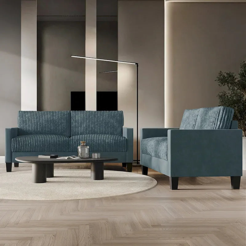 CraftPorch Velvet Upholstered Mid-Century Modern Corduroy 2-Piece Living Room Set - image 17