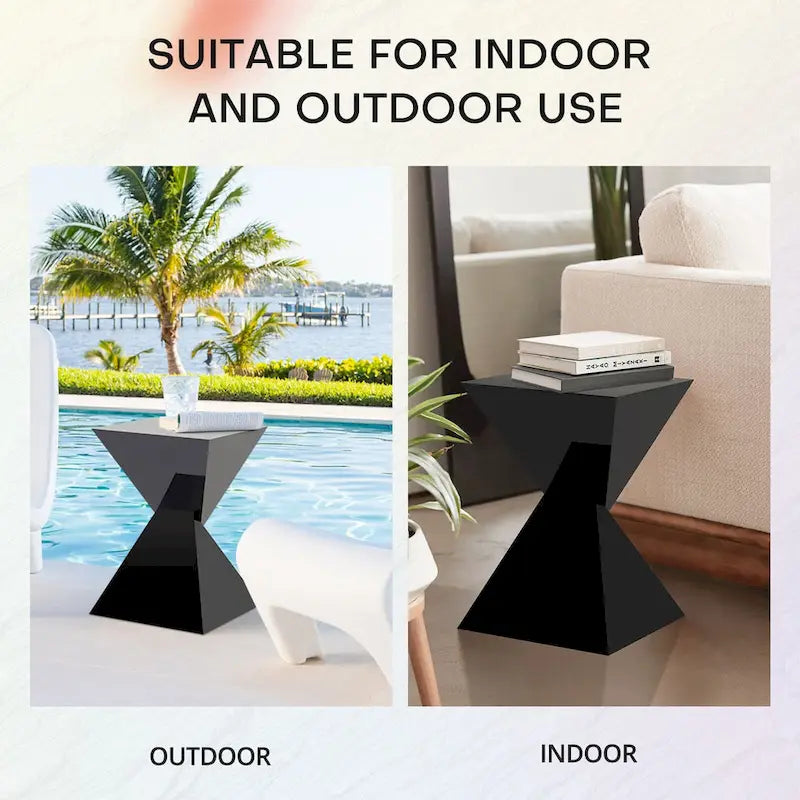 Contemporary Acrylic Accent End Table for Outdoor Use - Dimensions: 18.11"H x 12.6"W x 12.6"L - image 30