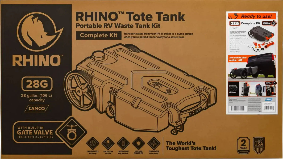 Heavy Duty 28 Gallon Portable RV Waste Holding Tank with Hose and Accessories Durable Leak Free and Odorless RV Tote Tank (39004) - image 3