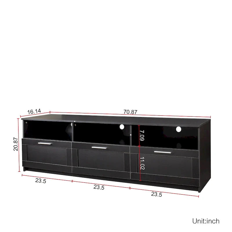Contemporary 70.87" TV Cabinet with 3 Storage Drawers - Stylish Entertainment Center for Living Room - image 22