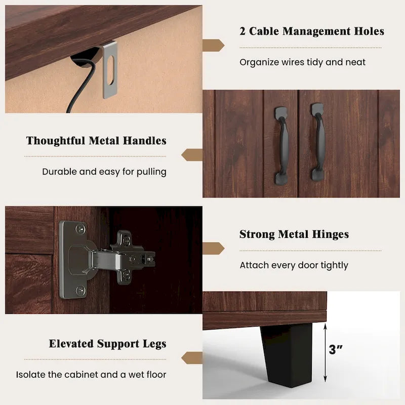 Costway 3-Door Storage Sideboard Buffet Cabinet Console - image 7