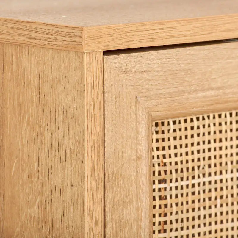 2-Door Rattan Storage Cabinet with Sideboard Design - image 10